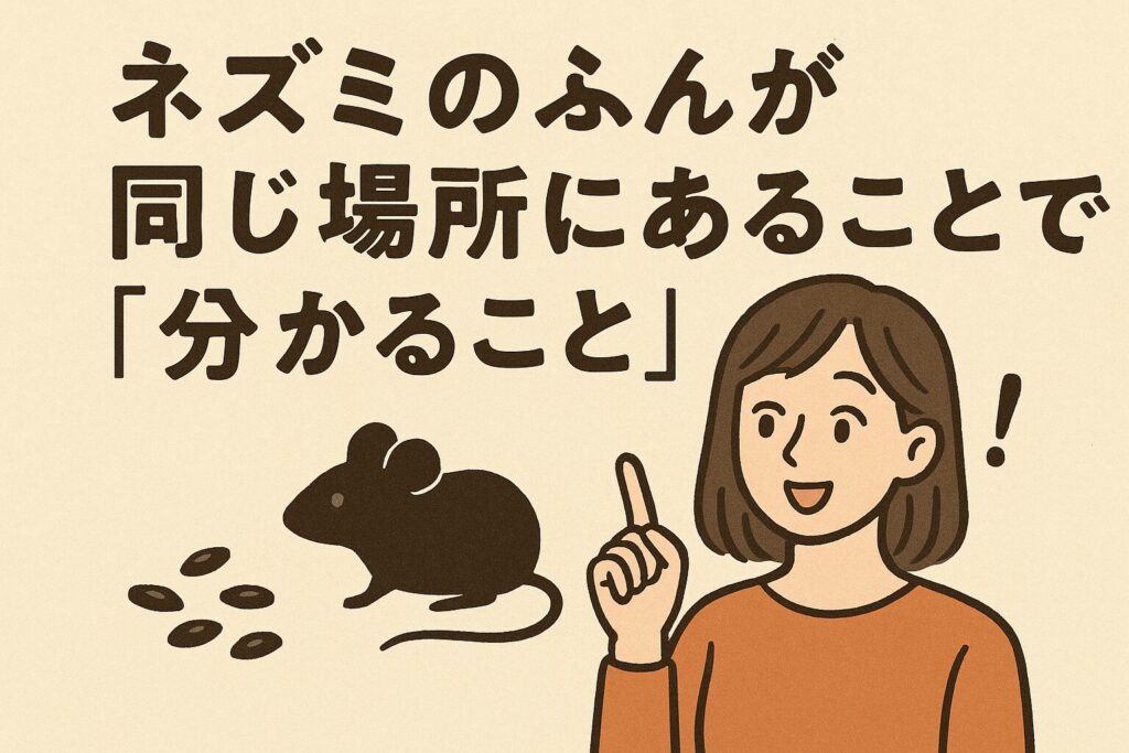 ネズミのふんが同じ場所
