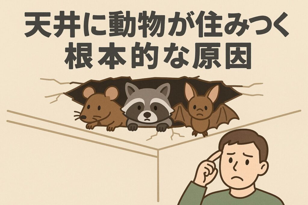 天井に動物原因