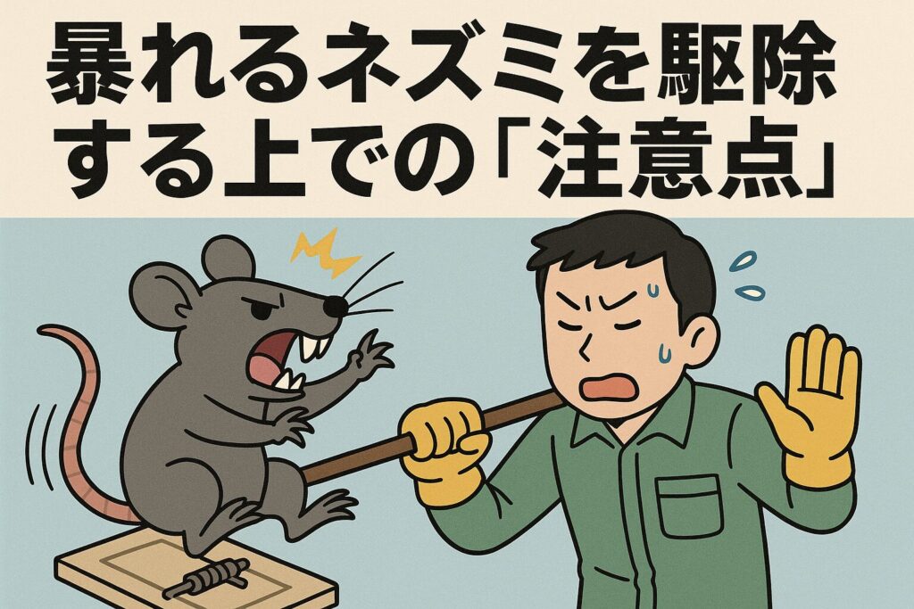 暴れるネズミ駆除注意点