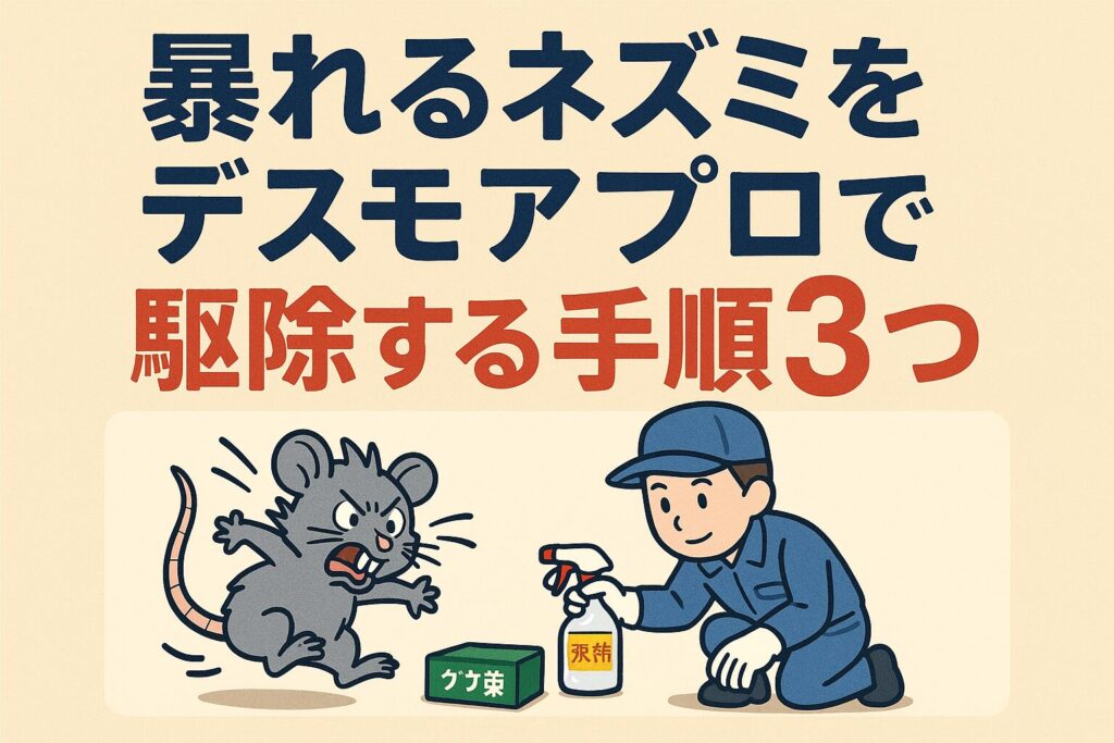 暴れるネズミをデスモアプロで駆除