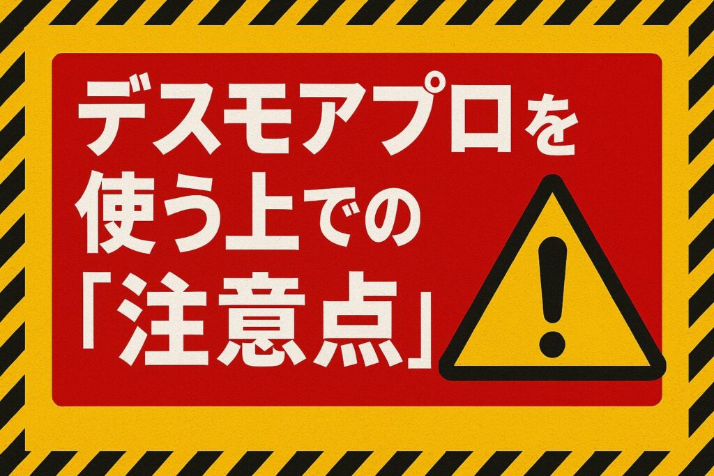 デスモアプロの注意点