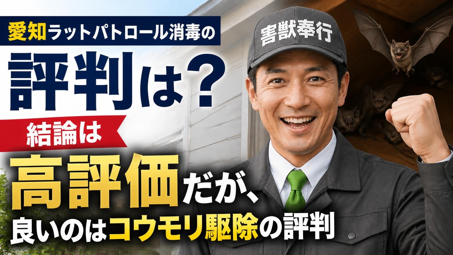愛知ラットパトロール消毒の評判は?結論は「高評価だが、良いのはコウモリ駆除の評判」