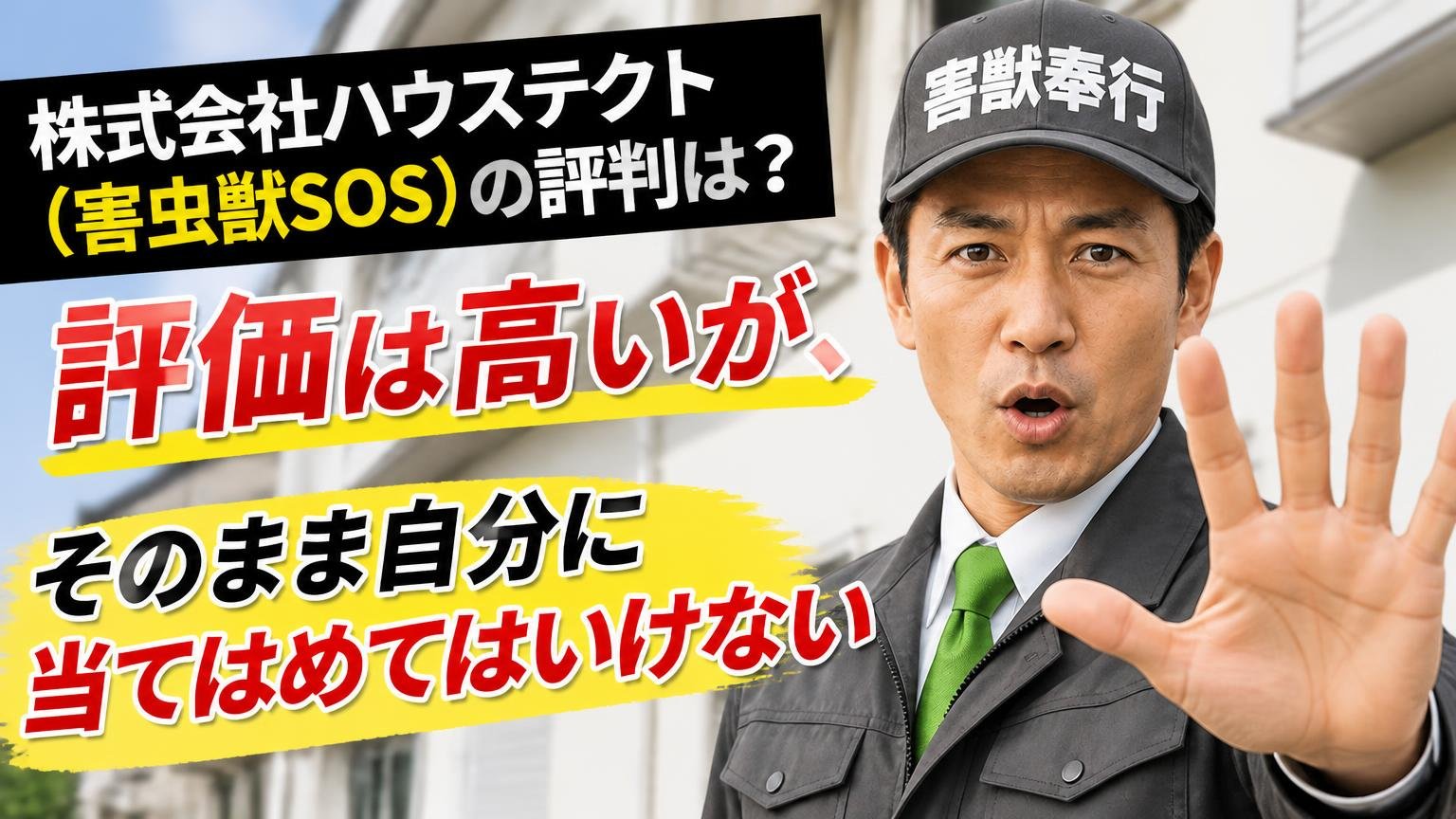 株式会社ハウステクト(害虫獣SOS)の評判は?結論から言うと「評価は高いが、そのまま自分に当てはめてはいけない」