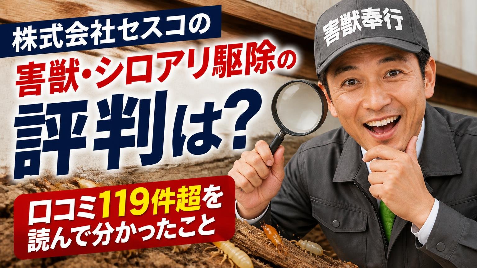 【結論】株式会社セスコの害獣・シロアリ駆除の評判は?口コミ119件超を読んで分かったこと
