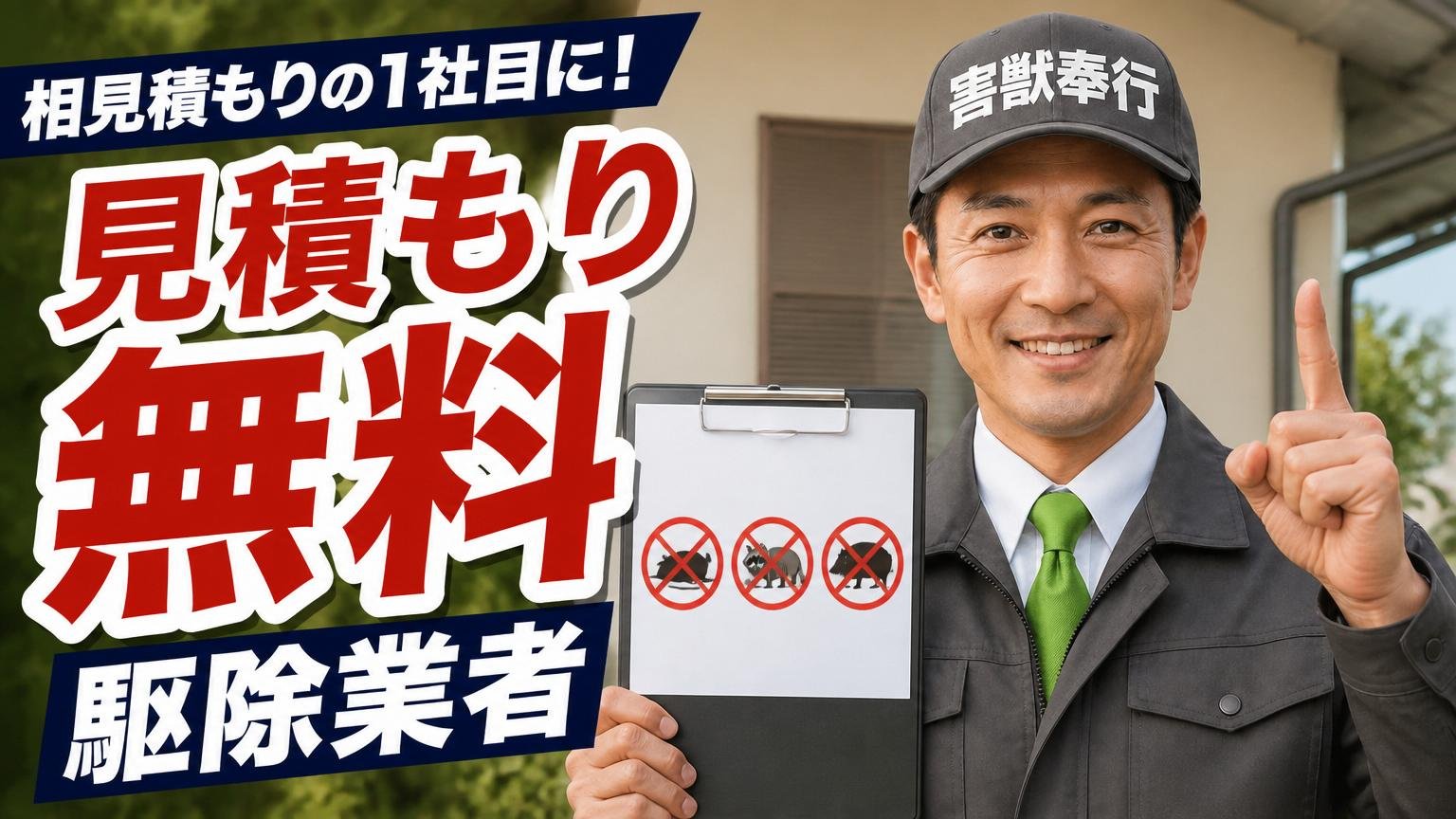 相見積もりの1社目に入れておきたい、見積もり無料の駆除業者