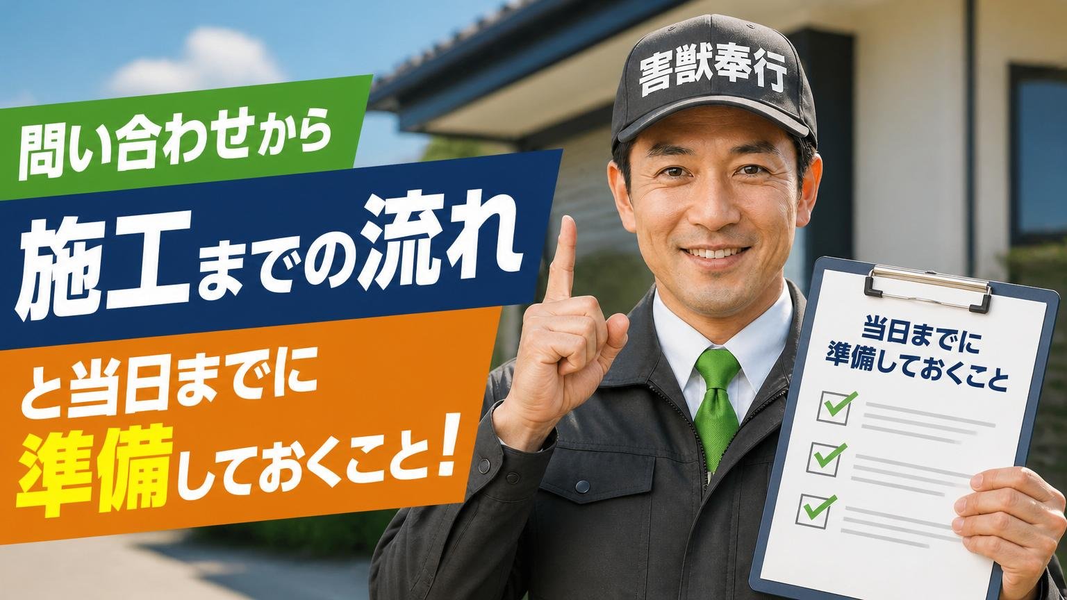 問い合わせから施工までの流れと、当日までに準備しておくこと