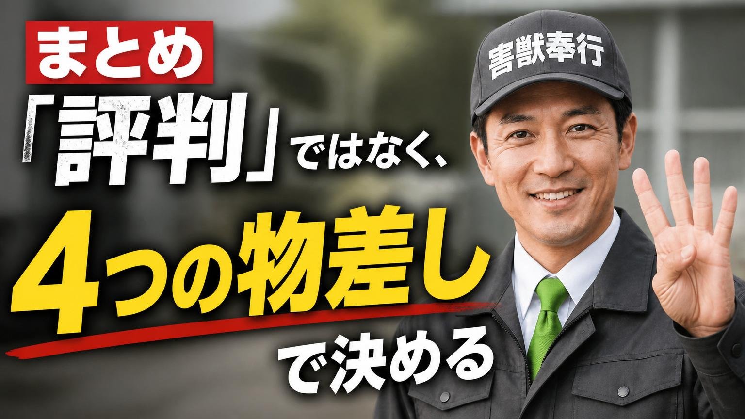 まとめ|「評判」ではなく、4つの物差しで決める