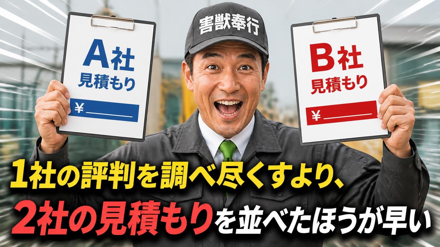 まとめ:1社の評判を調べ尽くすより、2社の見積もりを並べたほうが早い