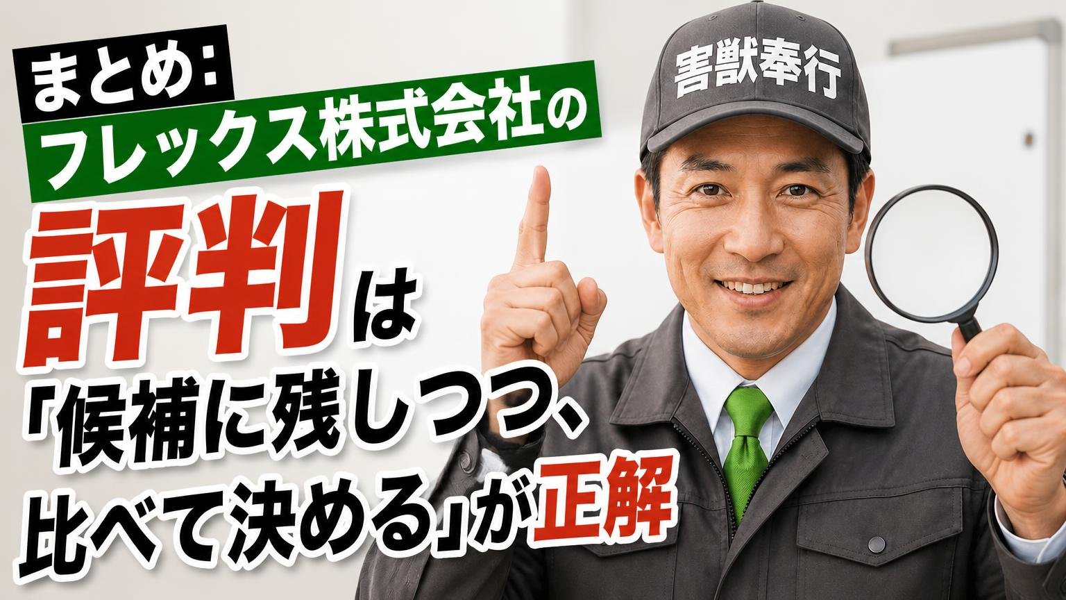 まとめ:フレックス株式会社の評判は「候補に残しつつ、比べて決める」が正解