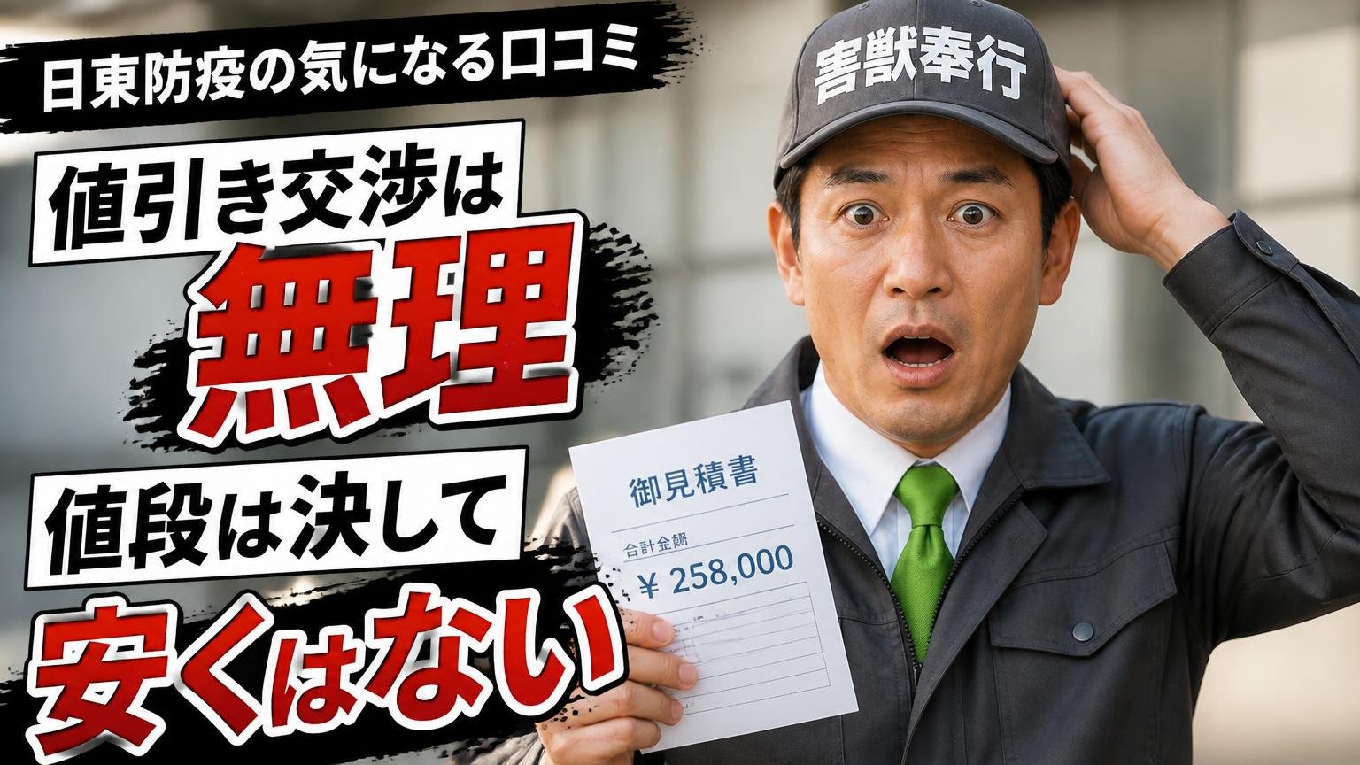 日東防疫の気になる口コミ|「値引き交渉は無理」「値段は決して安くはない」