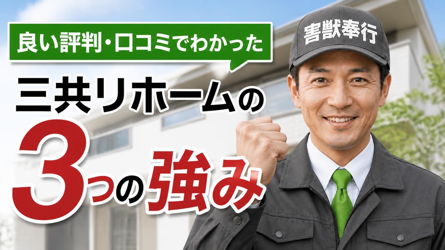 良い評判・口コミでわかった三共リホームの3つの強み