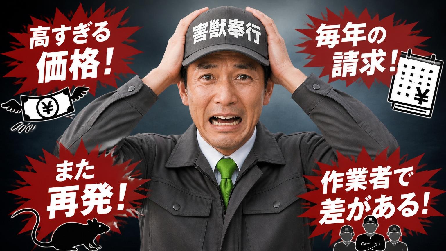 悪い評判|価格・毎年の請求・再発・作業者の差