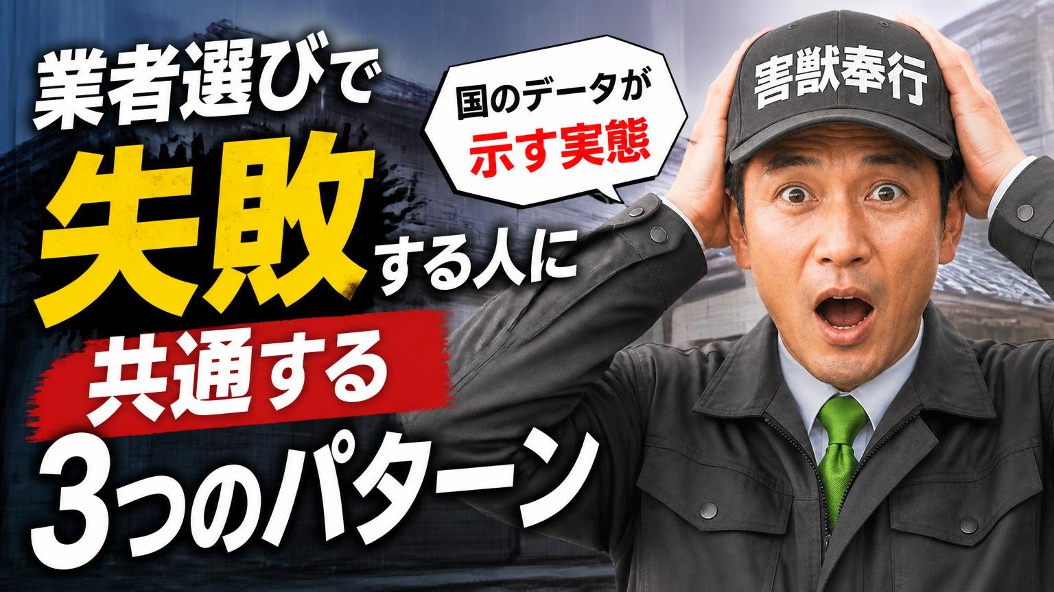 業者選びで失敗する人に共通する3つのパターン|国のデータが示す実態