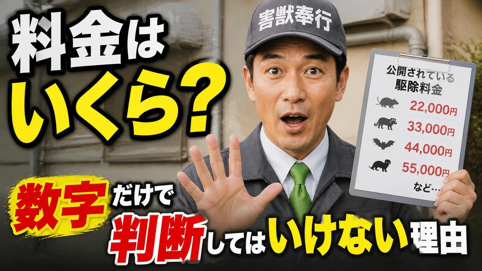 料金はいくら?公開されている駆除料金と、数字だけで判断してはいけない理由