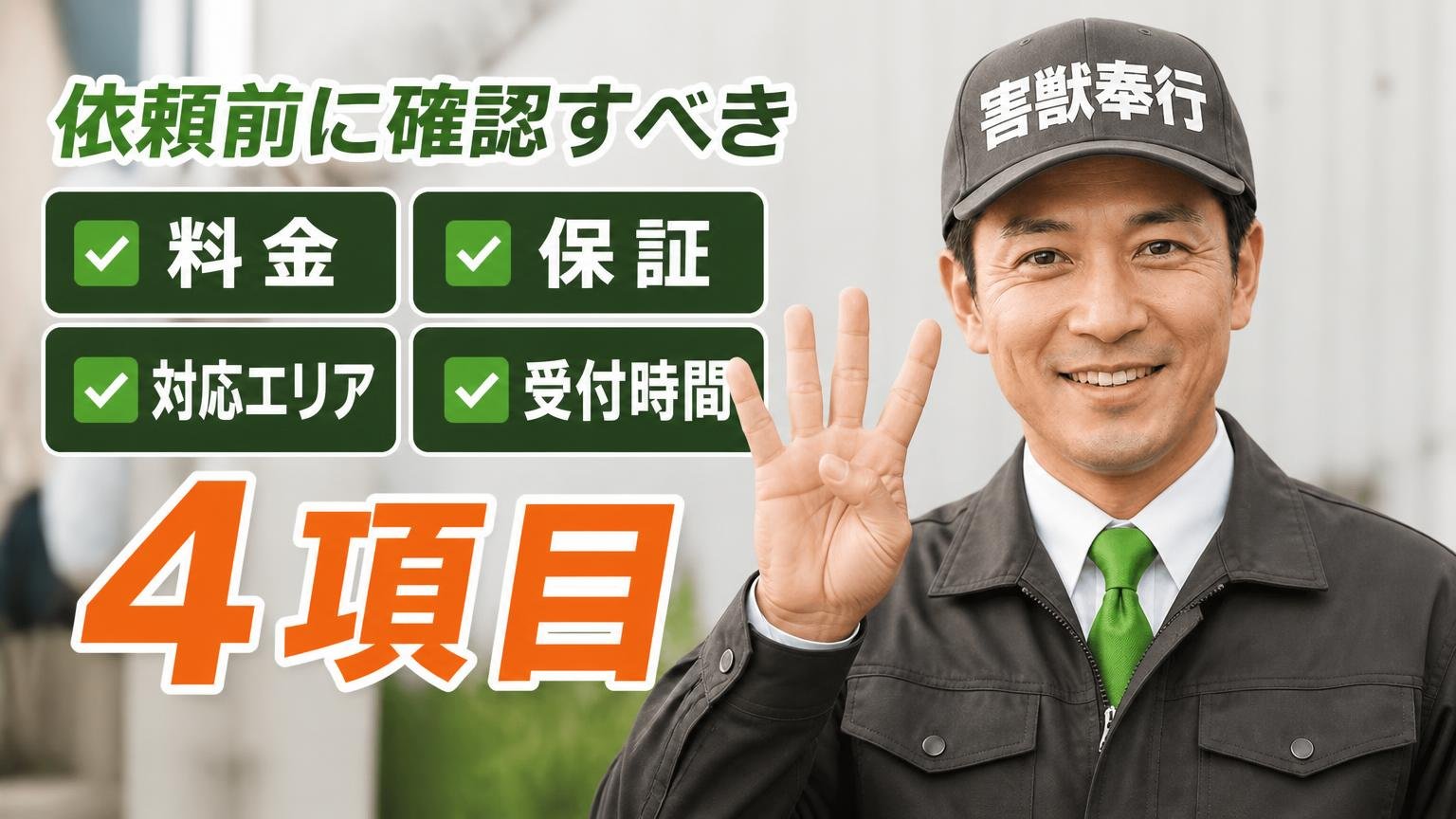 料金・保証・対応エリア・受付時間|依頼前に確認すべき4項目