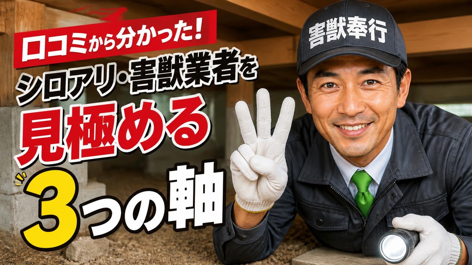 口コミから分かった、シロアリ・害獣業者を見極める3つの軸