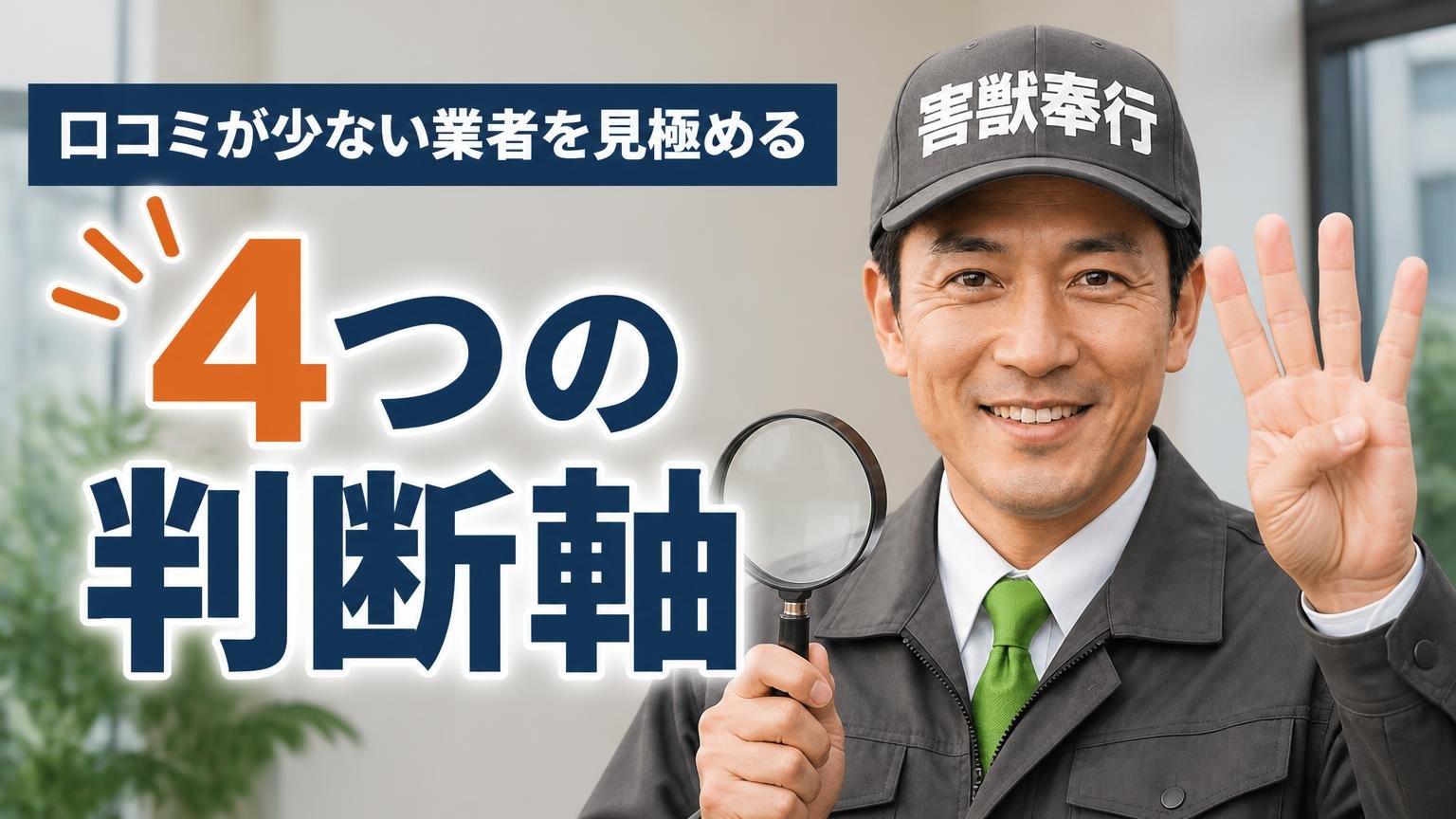 口コミが少ない業者を見極める「4つの判断軸」