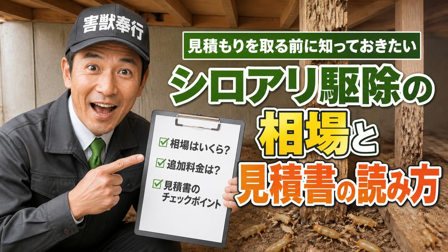 見積もりを取る前に知っておきたい、シロアリ駆除の相場と見積書の読み方