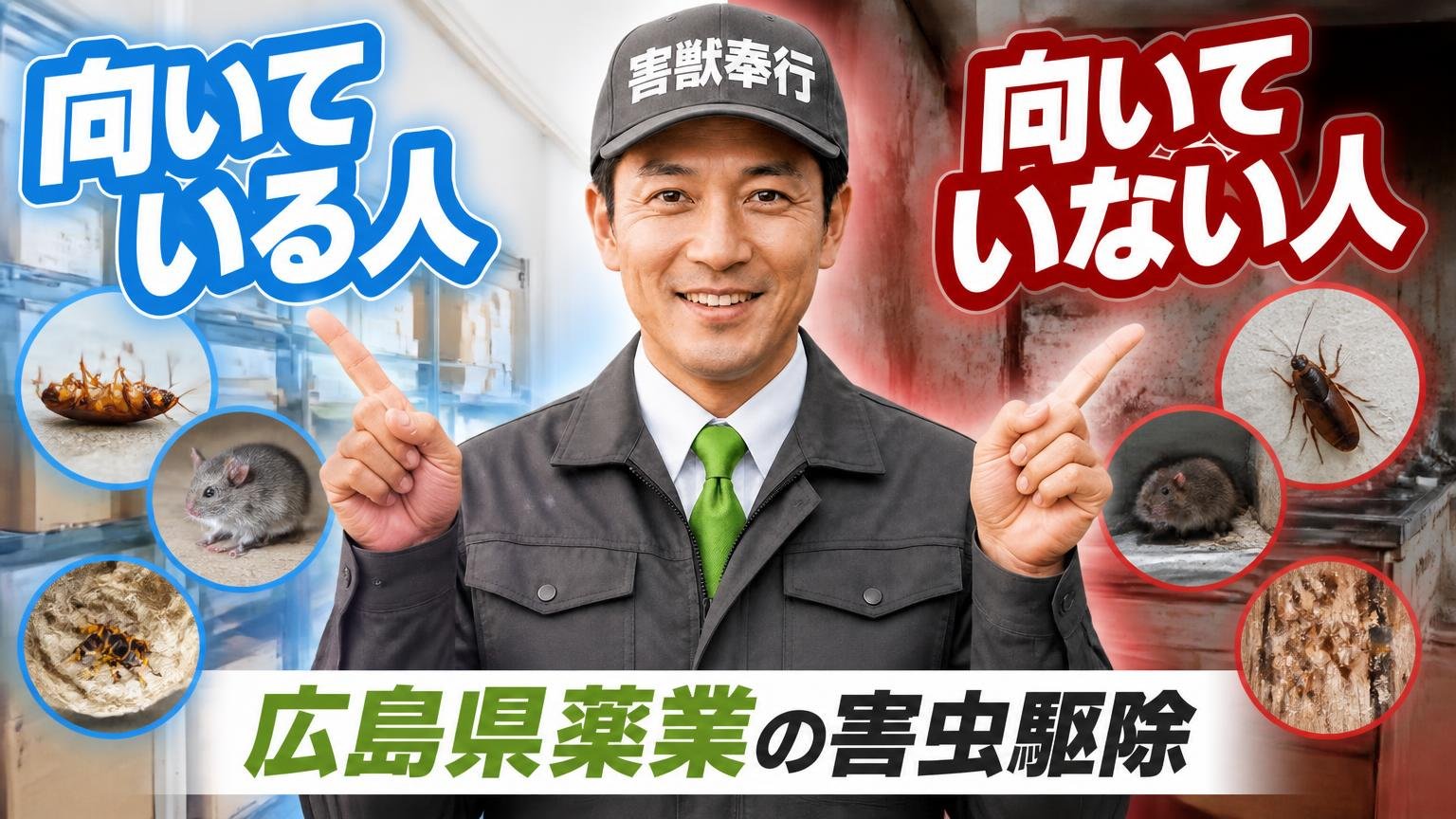 広島県薬業の害虫駆除が「向いている人」「向いていない人」