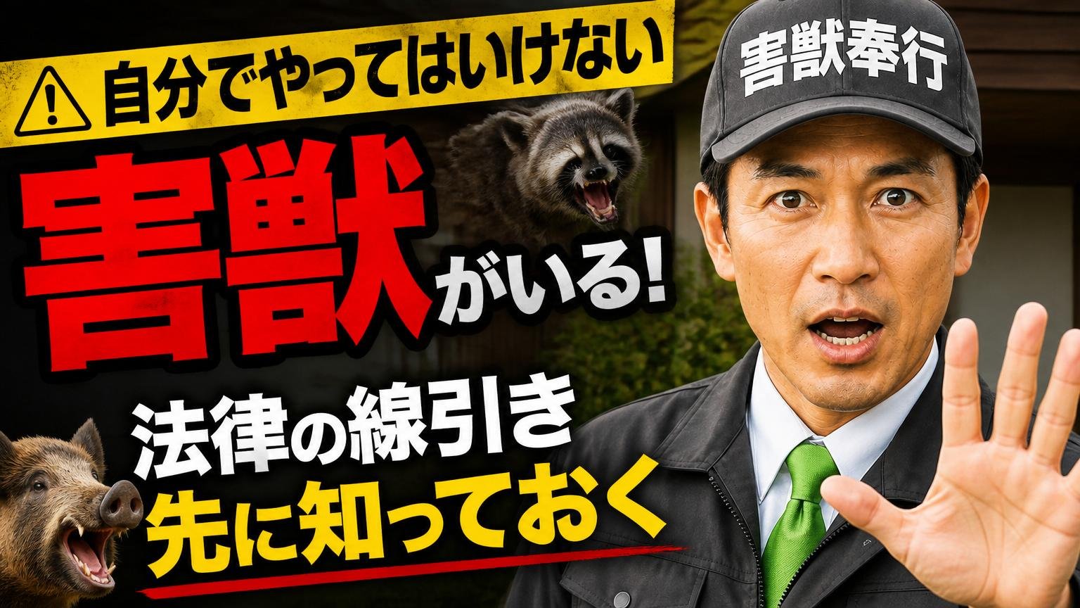 自分でやってはいけない害獣がいる。法律の線引きを先に知っておく