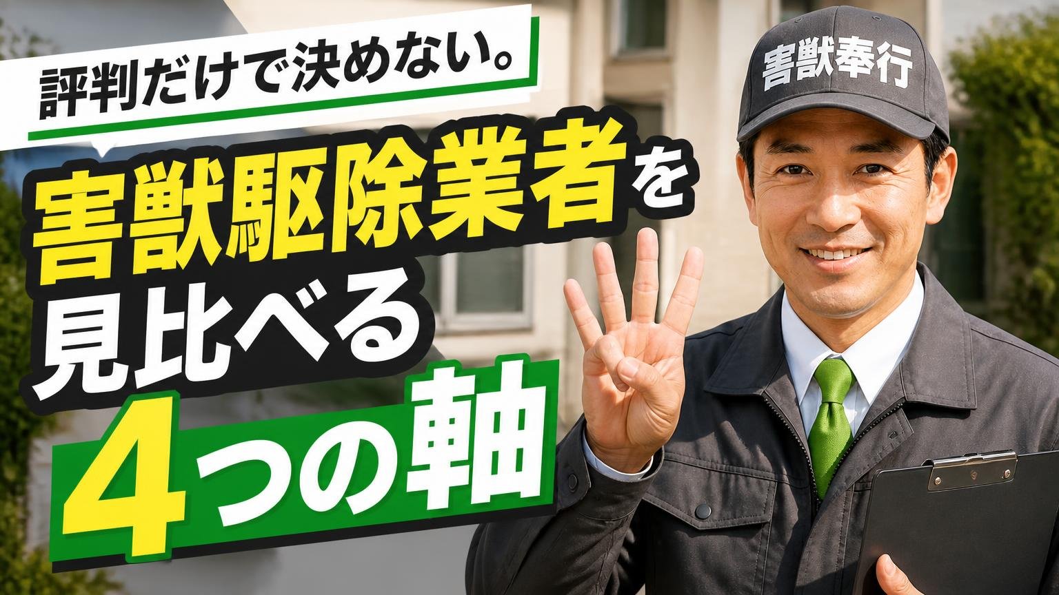 評判だけで決めない。害獣駆除業者を見比べる4つの軸