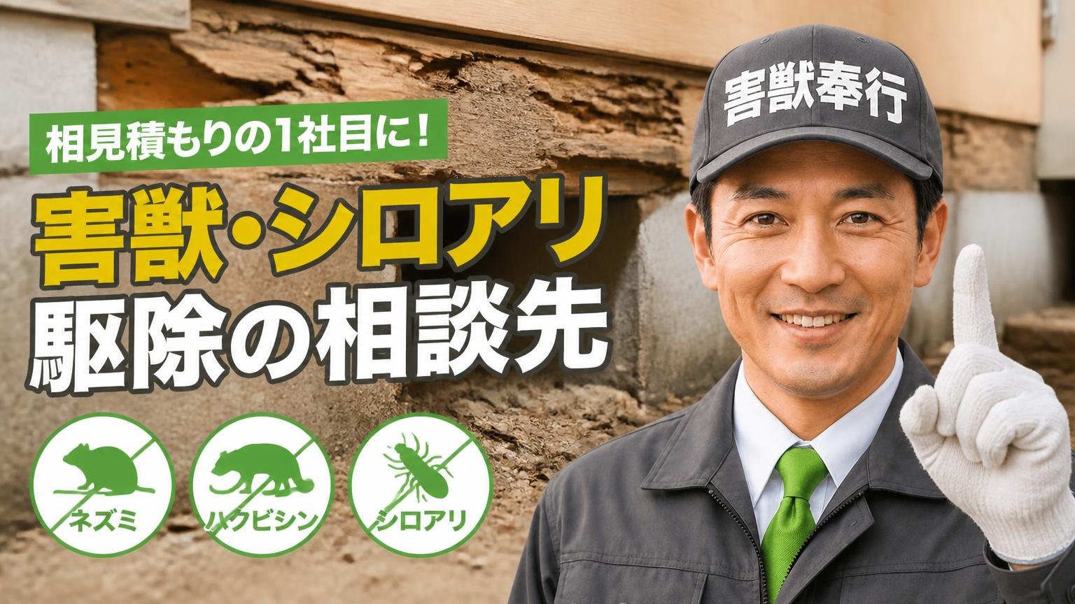 相見積もりの1社目に入れておきたい、害獣・シロアリ駆除の相談先