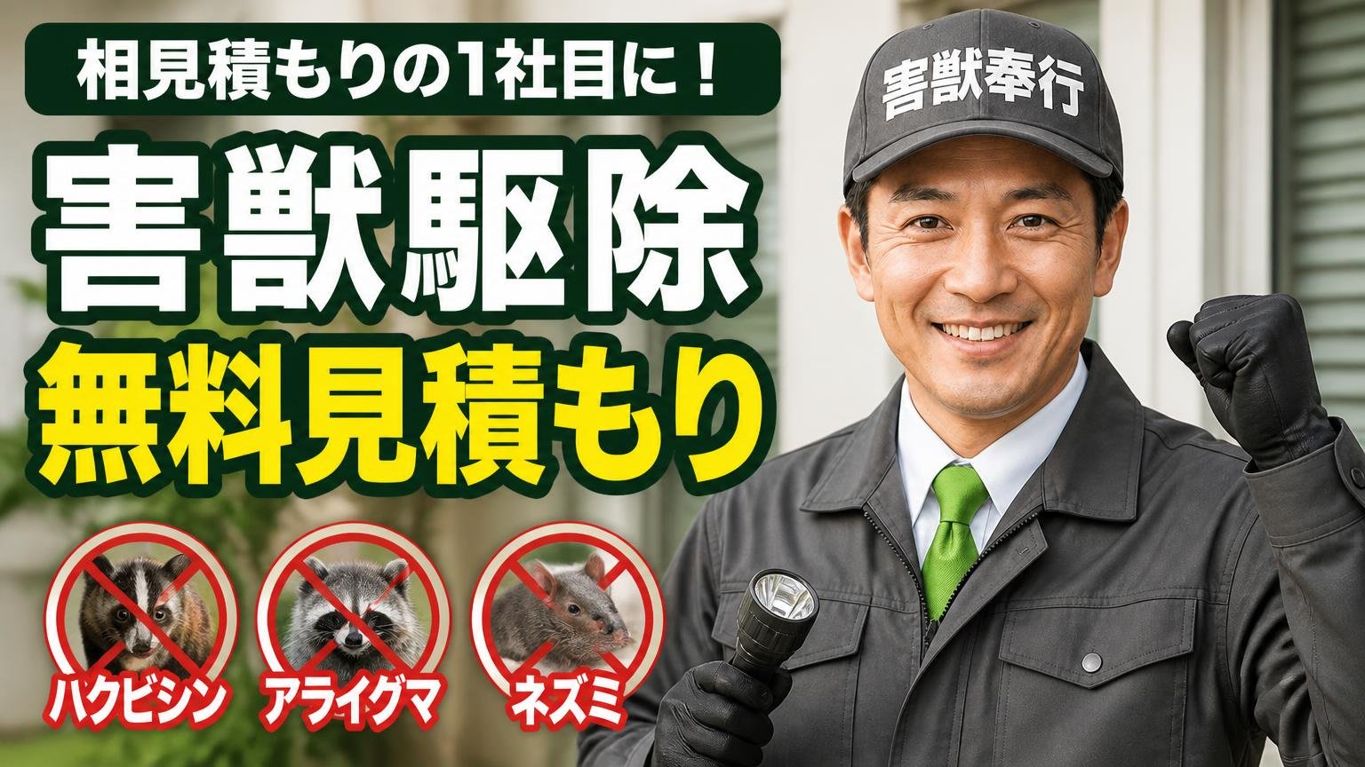 相見積もりの1社目に入れておきたい、無料見積もり対応の駆除業者