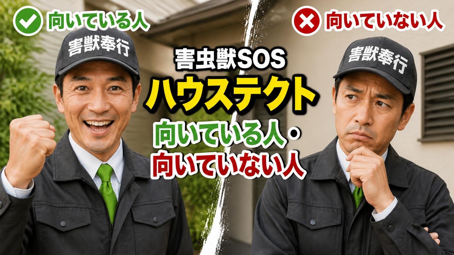 株式会社ハウステクト(害虫獣SOS)が向いている人・向いていない人