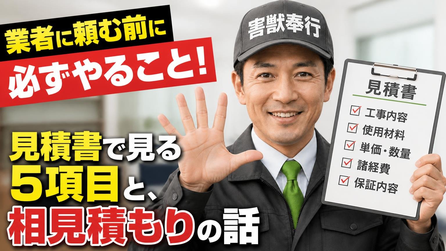 業者に頼む前に必ずやること|見積書で見る5項目と、相見積もりの話