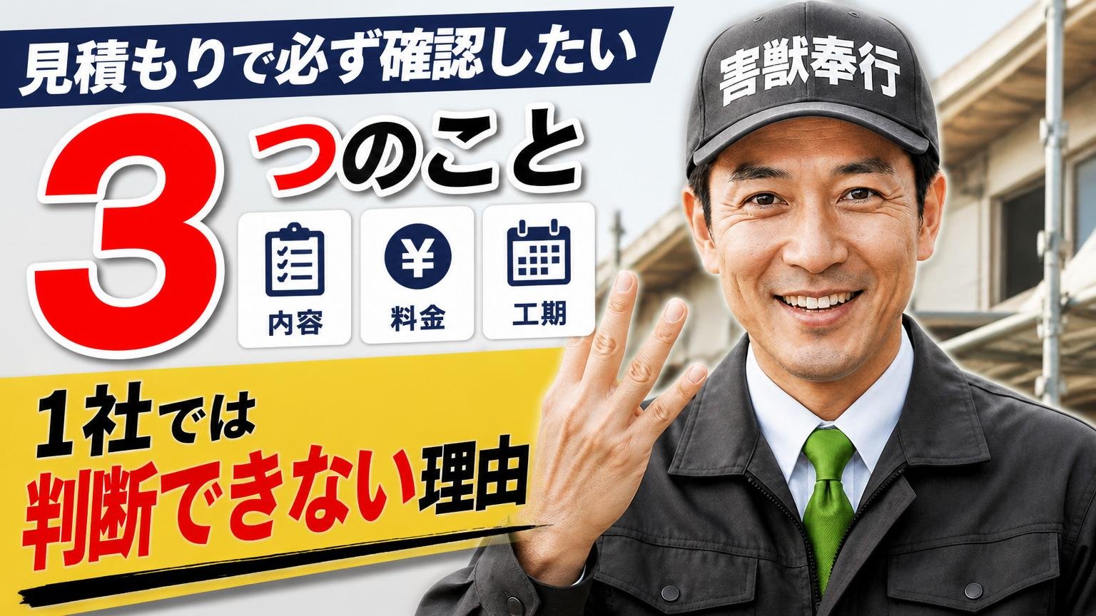 見積もりで必ず確認したい3つのことと、1社では判断できない理由