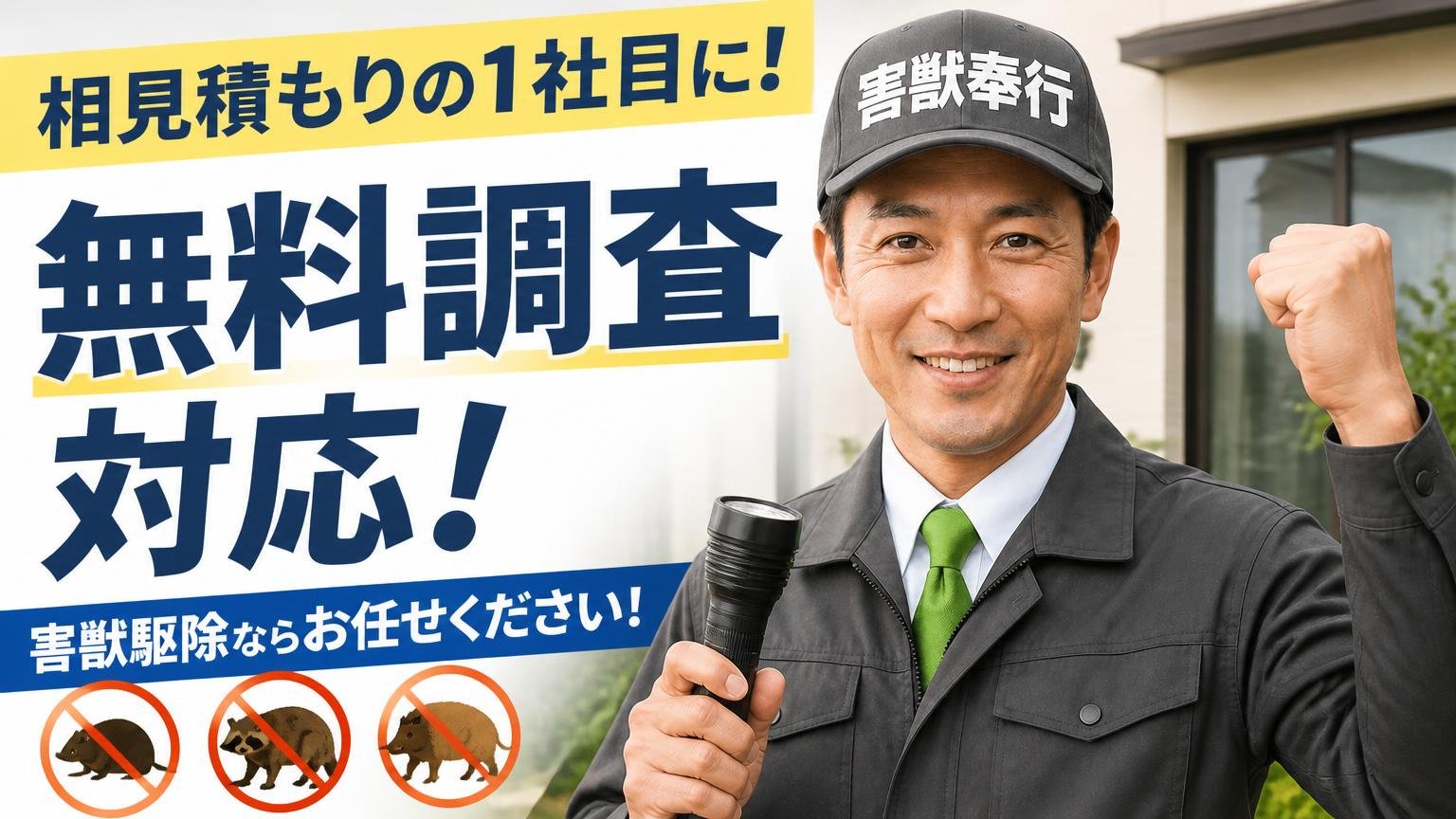 相見積もりの1社目に入れておきたい、無料調査に対応した駆除業者