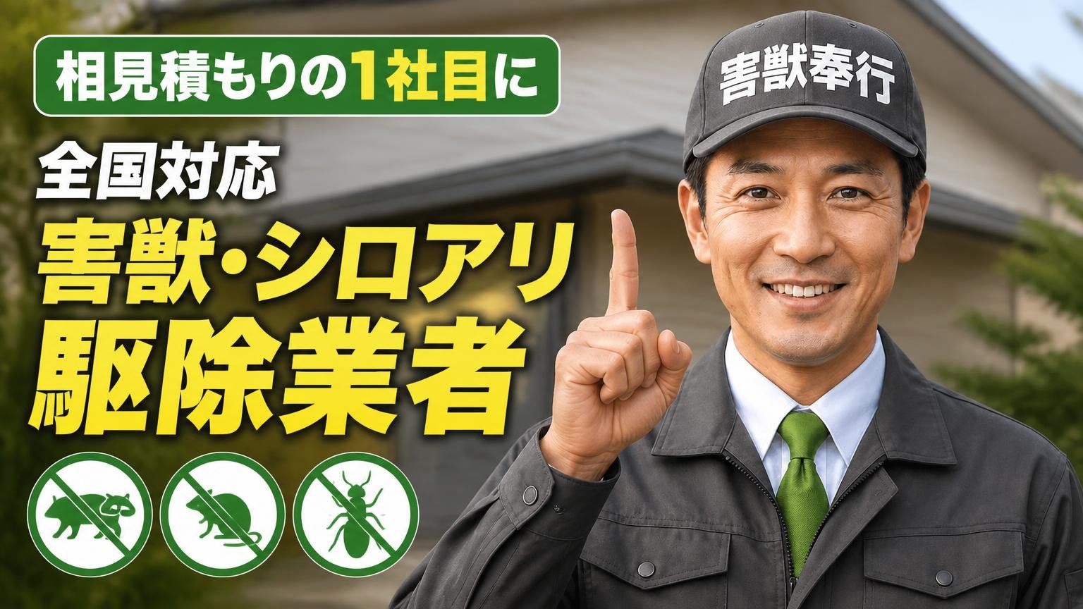 相見積もりの1社目に入れておきたい、全国対応の害獣・シロアリ駆除業者
