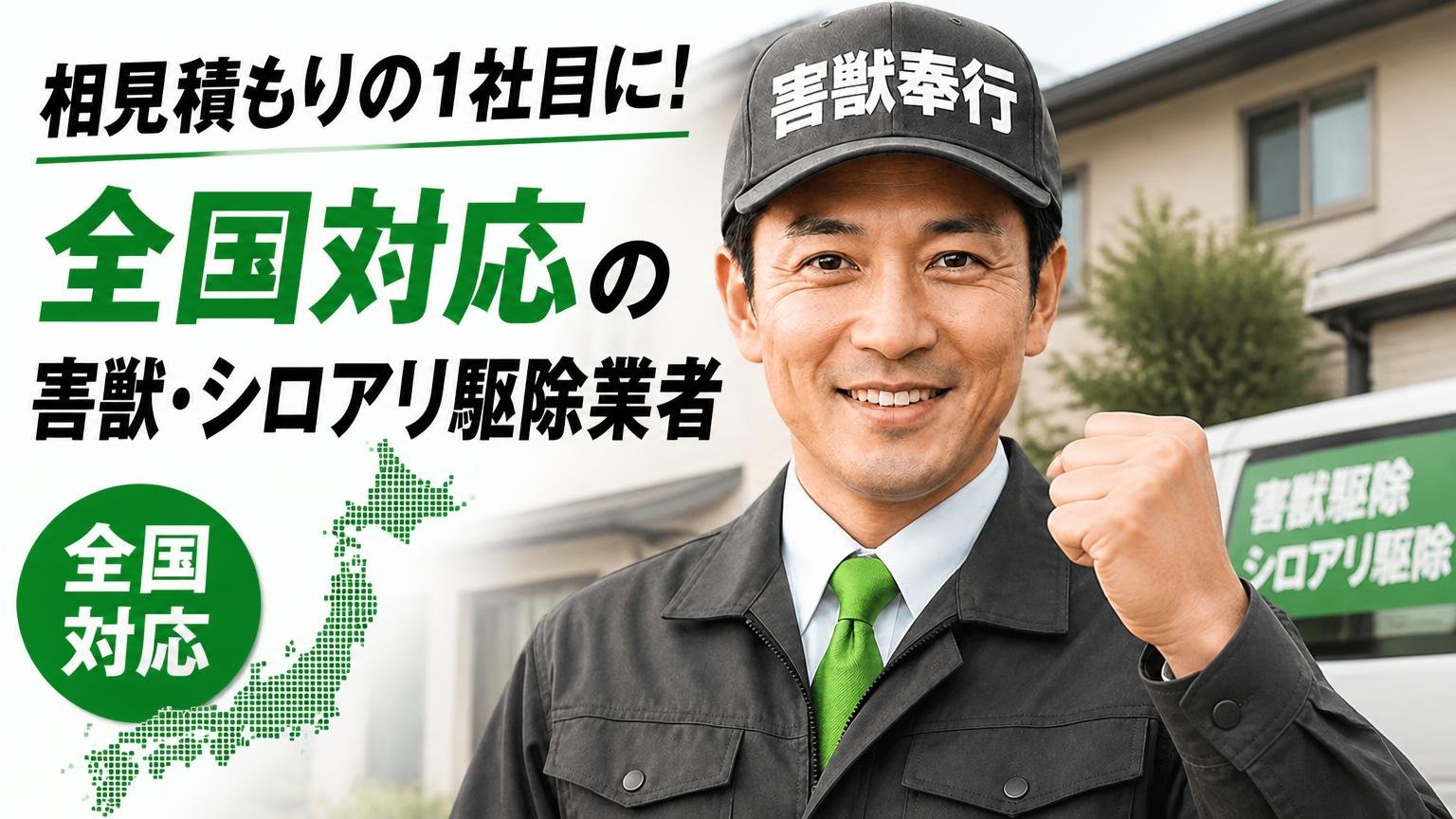 相見積もりの1社目に入れておきたい、全国対応の害獣・シロアリ駆除業者