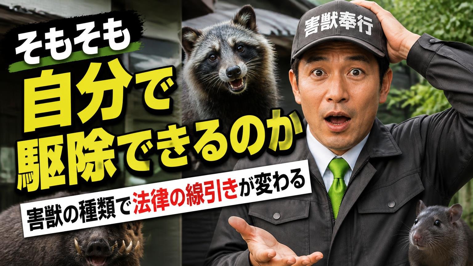 そもそも自分で駆除できるのか|害獣の種類で法律の線引きが変わる