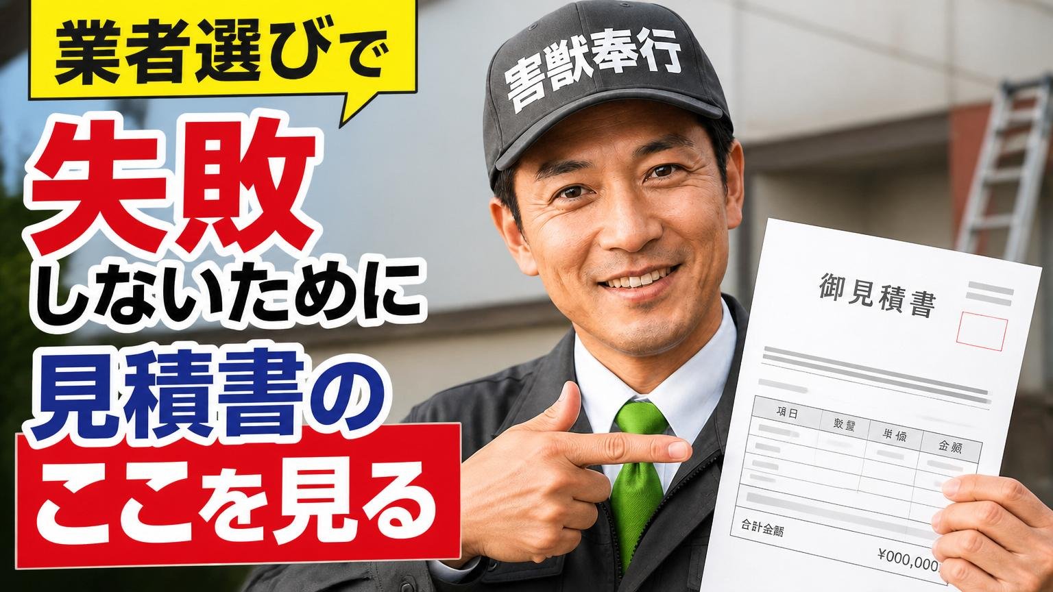 業者選びで失敗しないために、見積書のここを見る