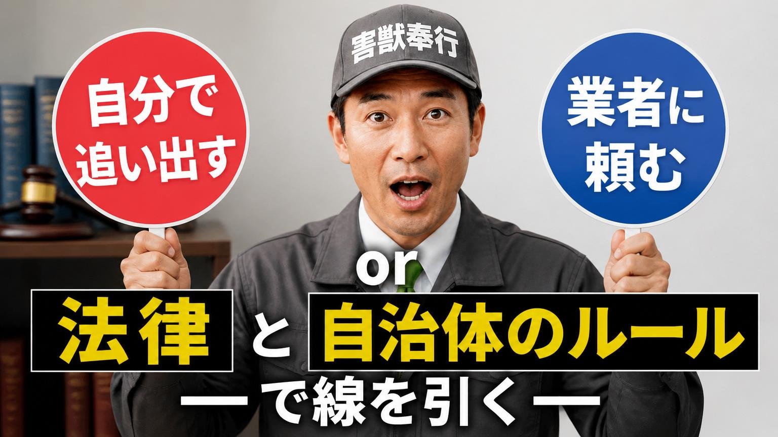 自分で追い出すか、業者に頼むか。法律と自治体のルールで線を引く