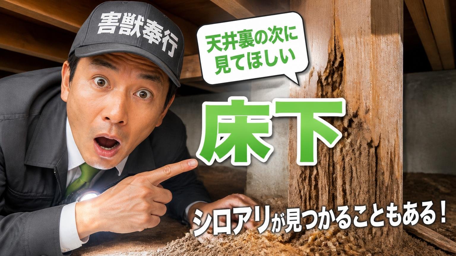 天井裏の次に見てほしい床下|害獣の調査でシロアリが見つかることもある