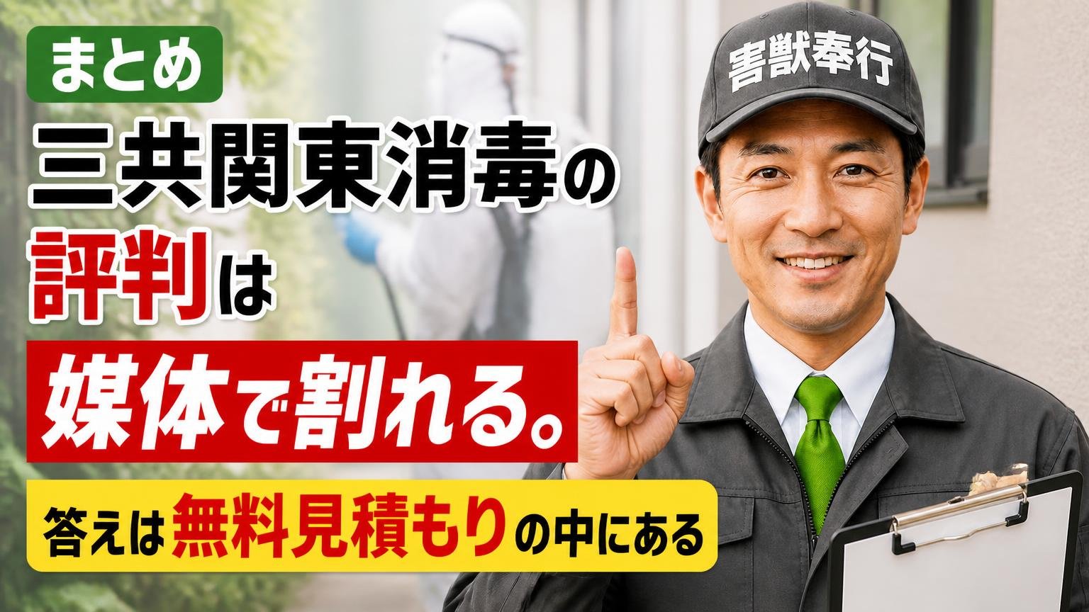 まとめ|三共関東消毒の評判は「媒体で割れる」。答えは無料見積もりの中にある