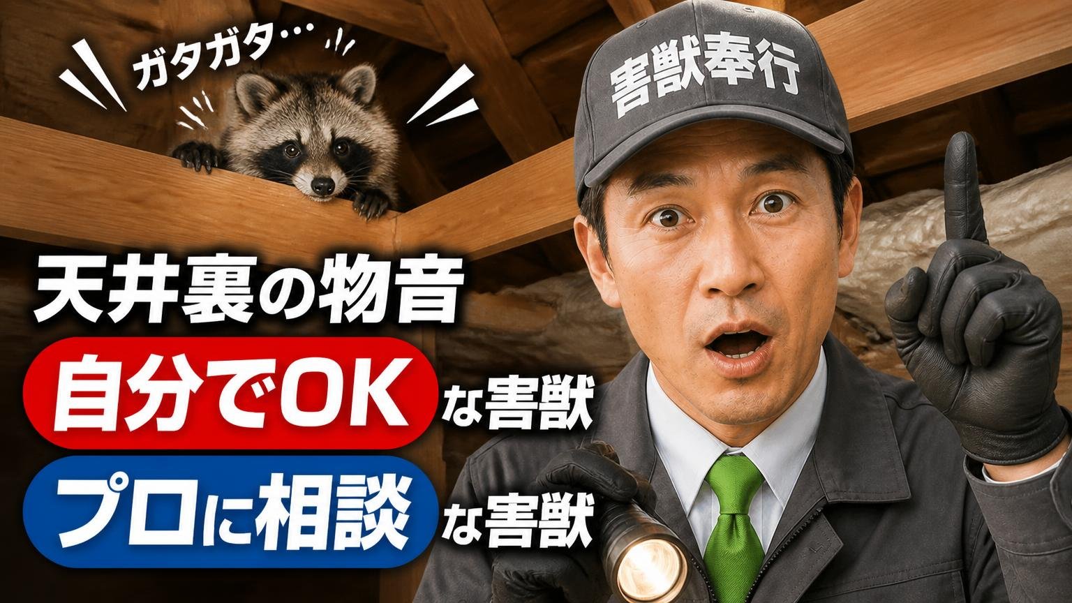 天井裏の物音、自分で対処していい害獣とダメな害獣