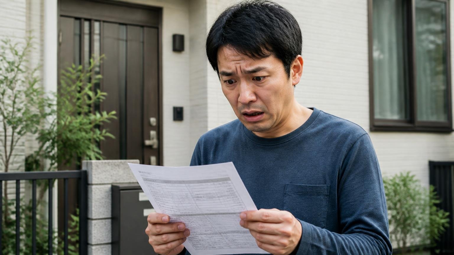 唯一の★1「電話の金額から3倍にUPした」を全文で読む 玄関前で見積書を手に立ち尽くす男性1人 険しい表情
