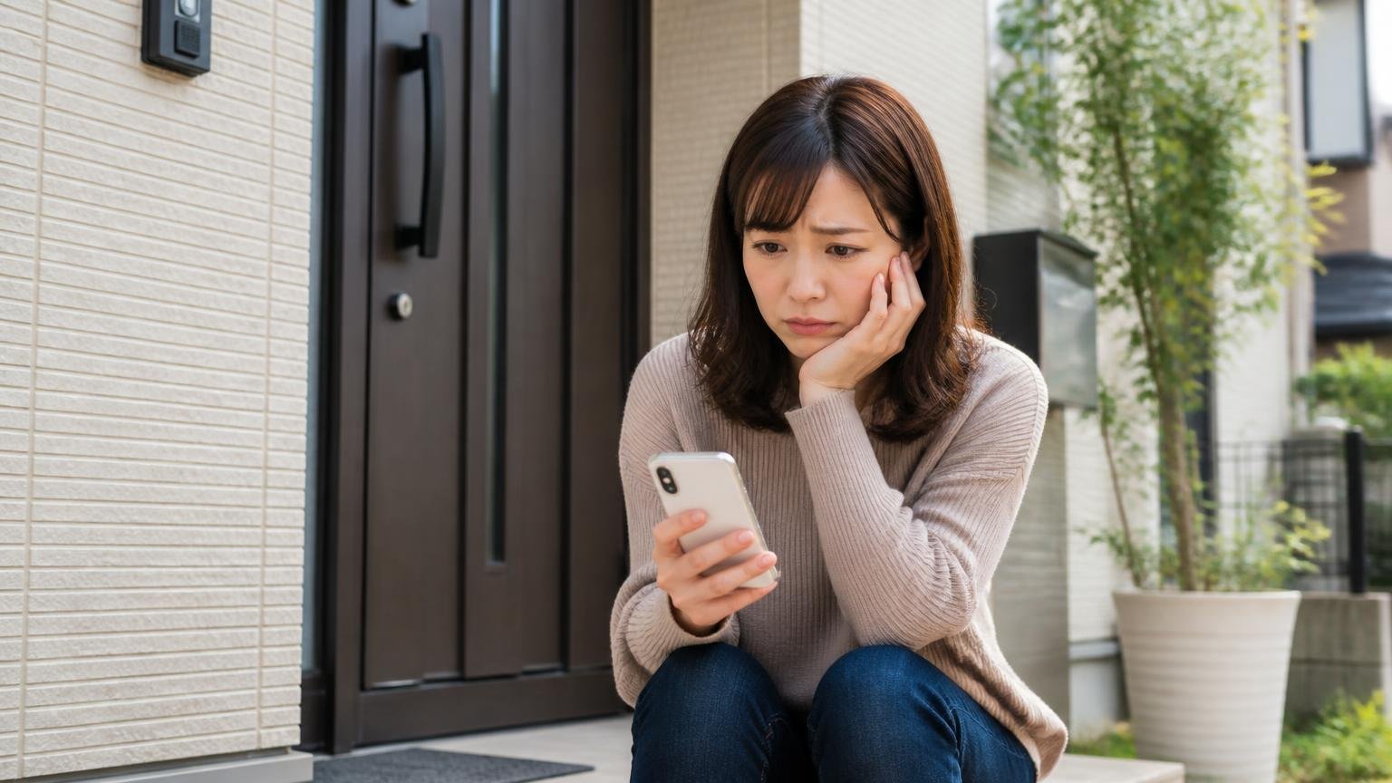 訪問までに時間がかかり不安が増したという声 自宅の玄関前でスマホを握りしめて待つ30代女性 1人