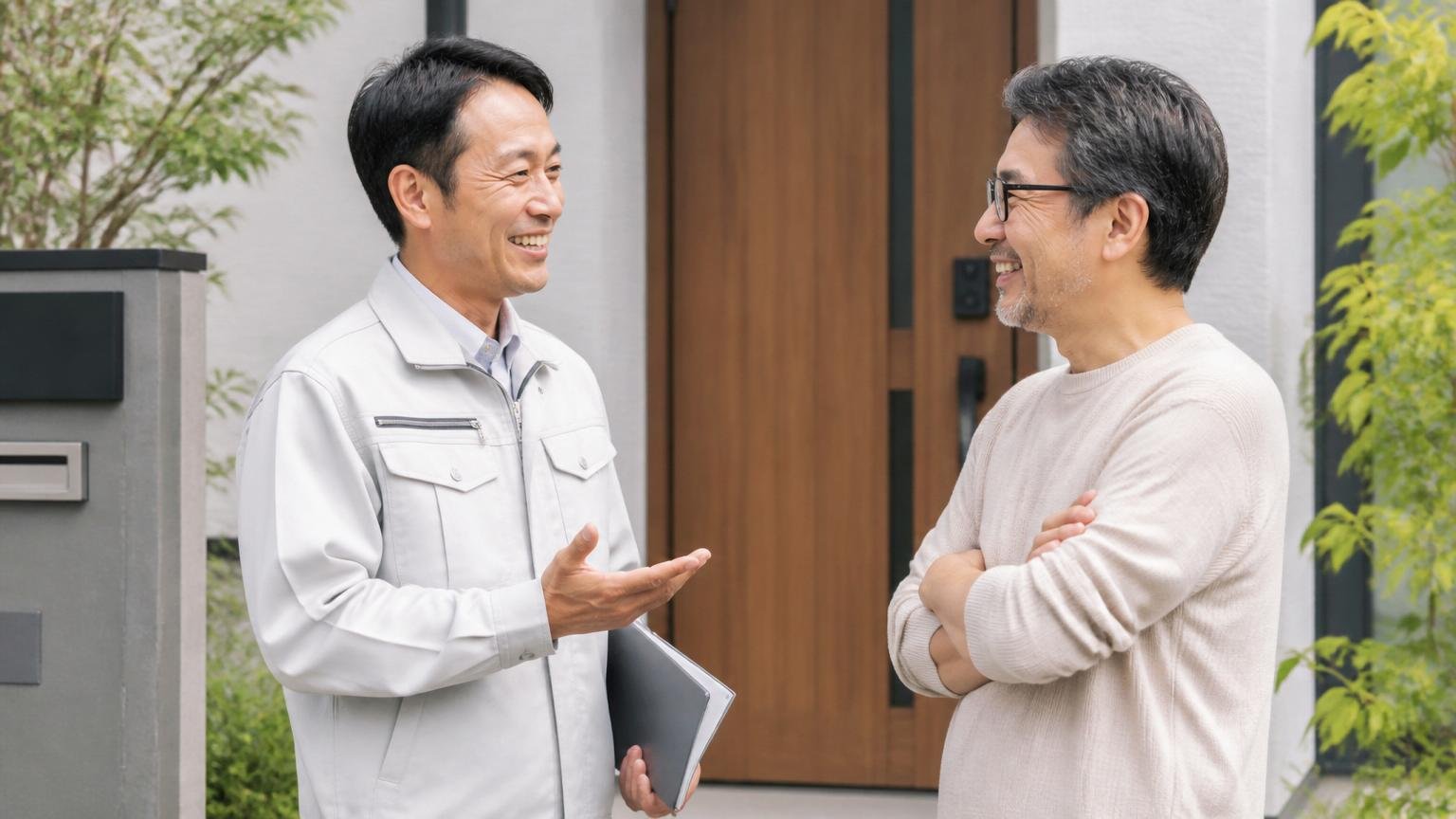 施工を頼まなくてもアドバイスをくれた。玄関先で作業員と住人が笑顔で立ち話をする