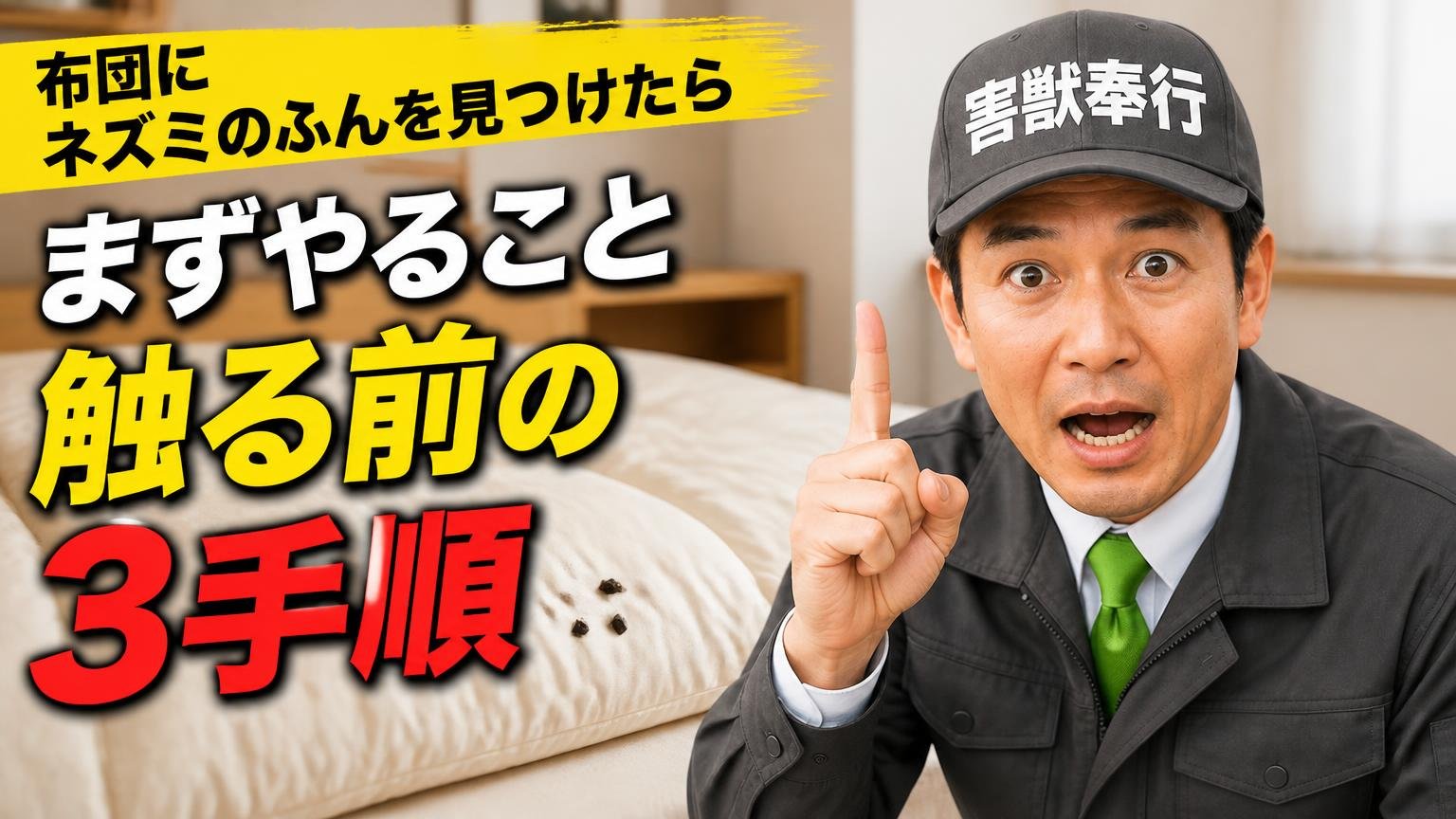 布団にネズミのふんを見つけたら、まずやること【触る前の3手順】