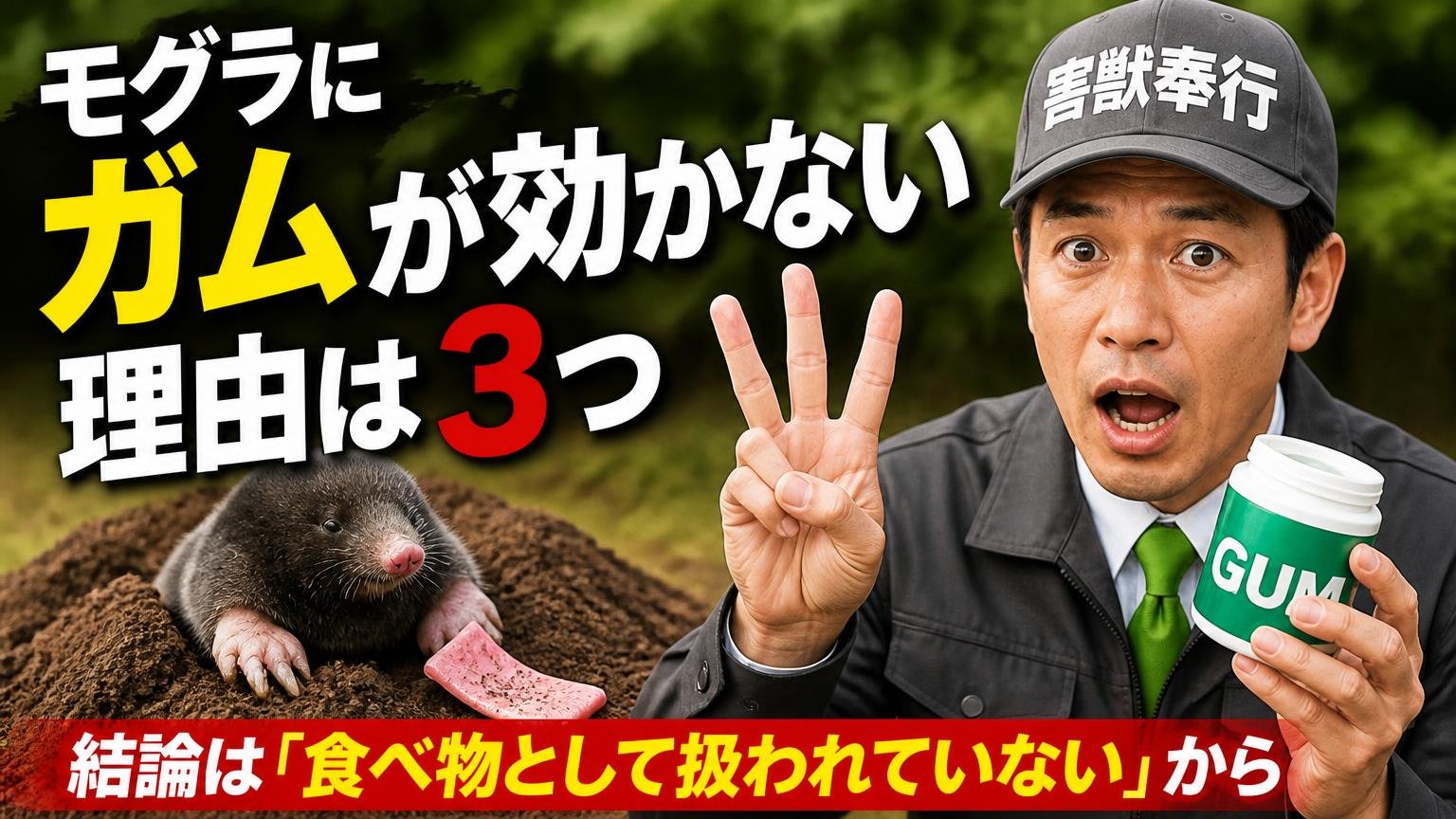 モグラにガムが効かない理由は3つ|結論は「食べ物として扱われていない」から