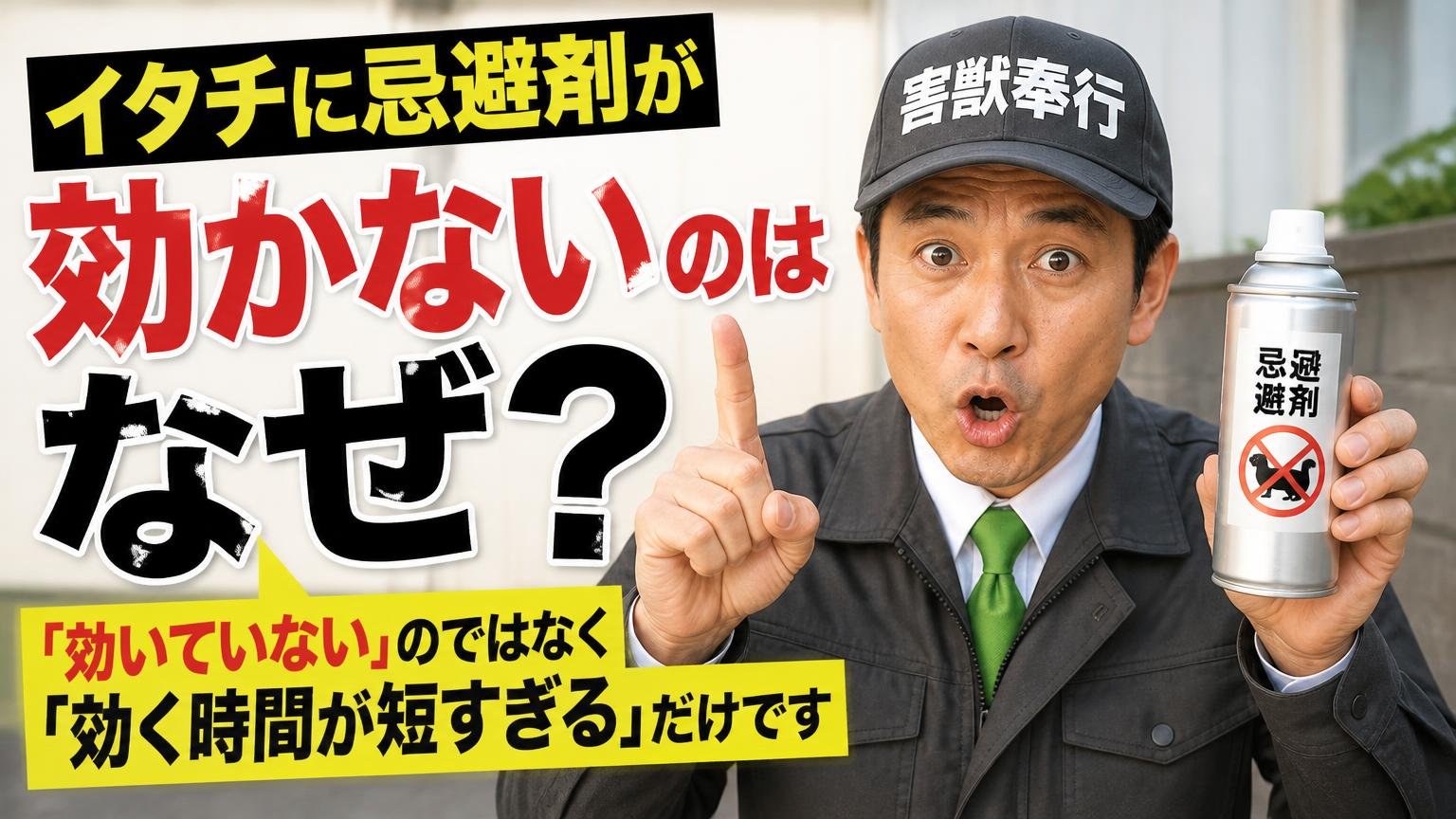 イタチに忌避剤が効かないのはなぜ?「効いていない」のではなく「効く時間が短すぎる」だけです
