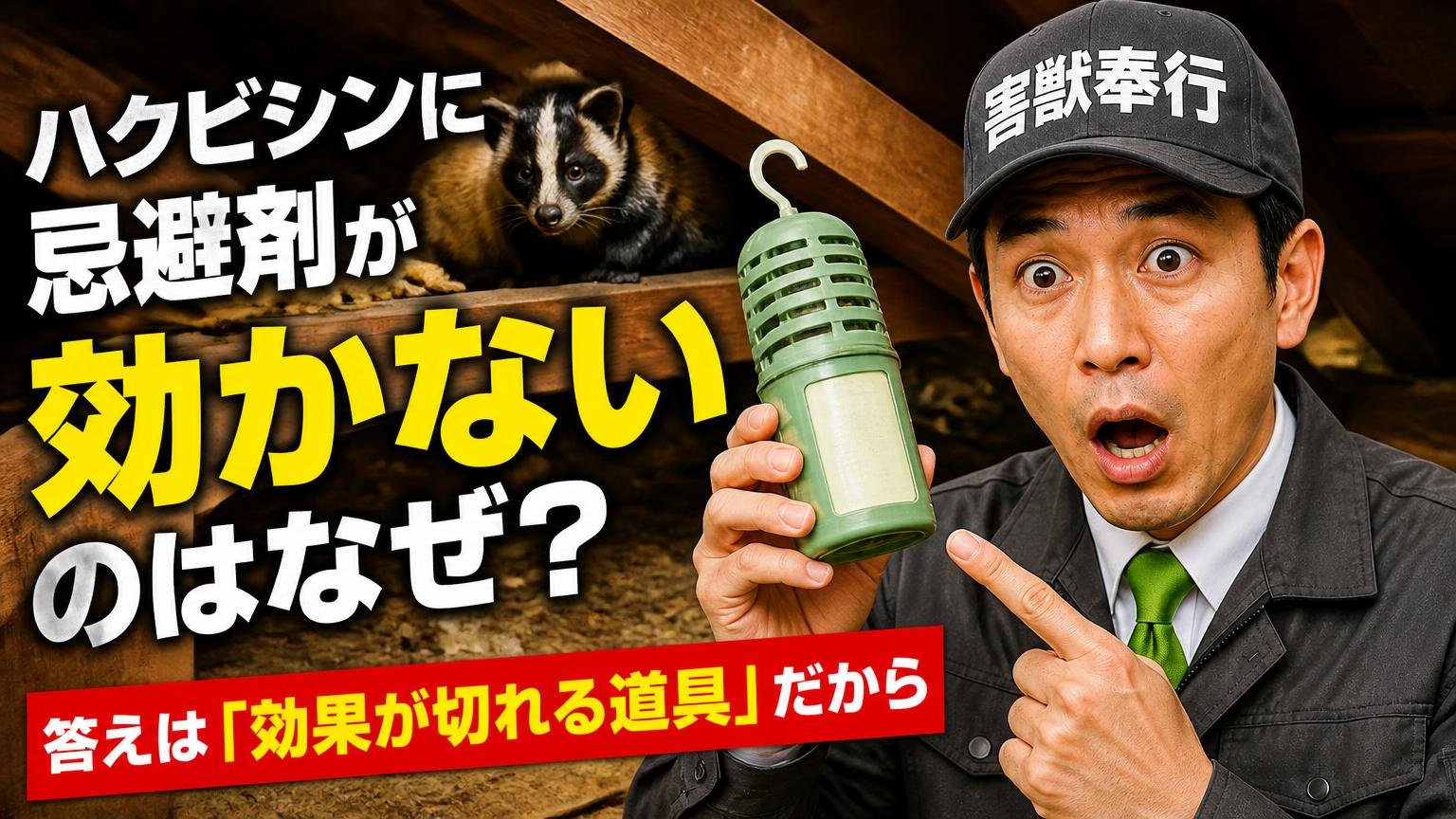 ハクビシンに忌避剤が効かないのはなぜ?答えは「効果が切れる道具」だから