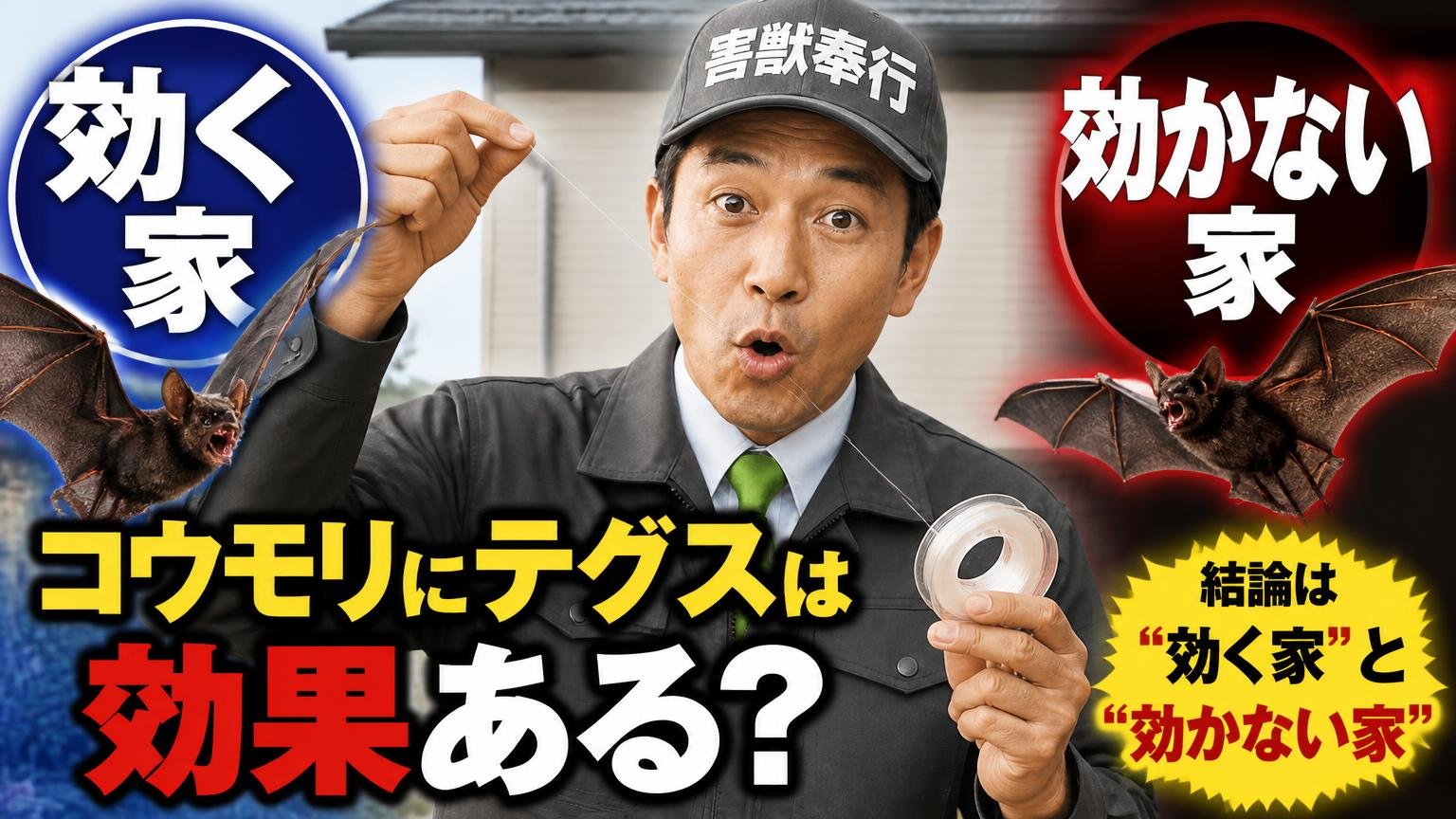 コウモリにテグスは効果ある?結論は「効く家」と「効かない家」に分かれます