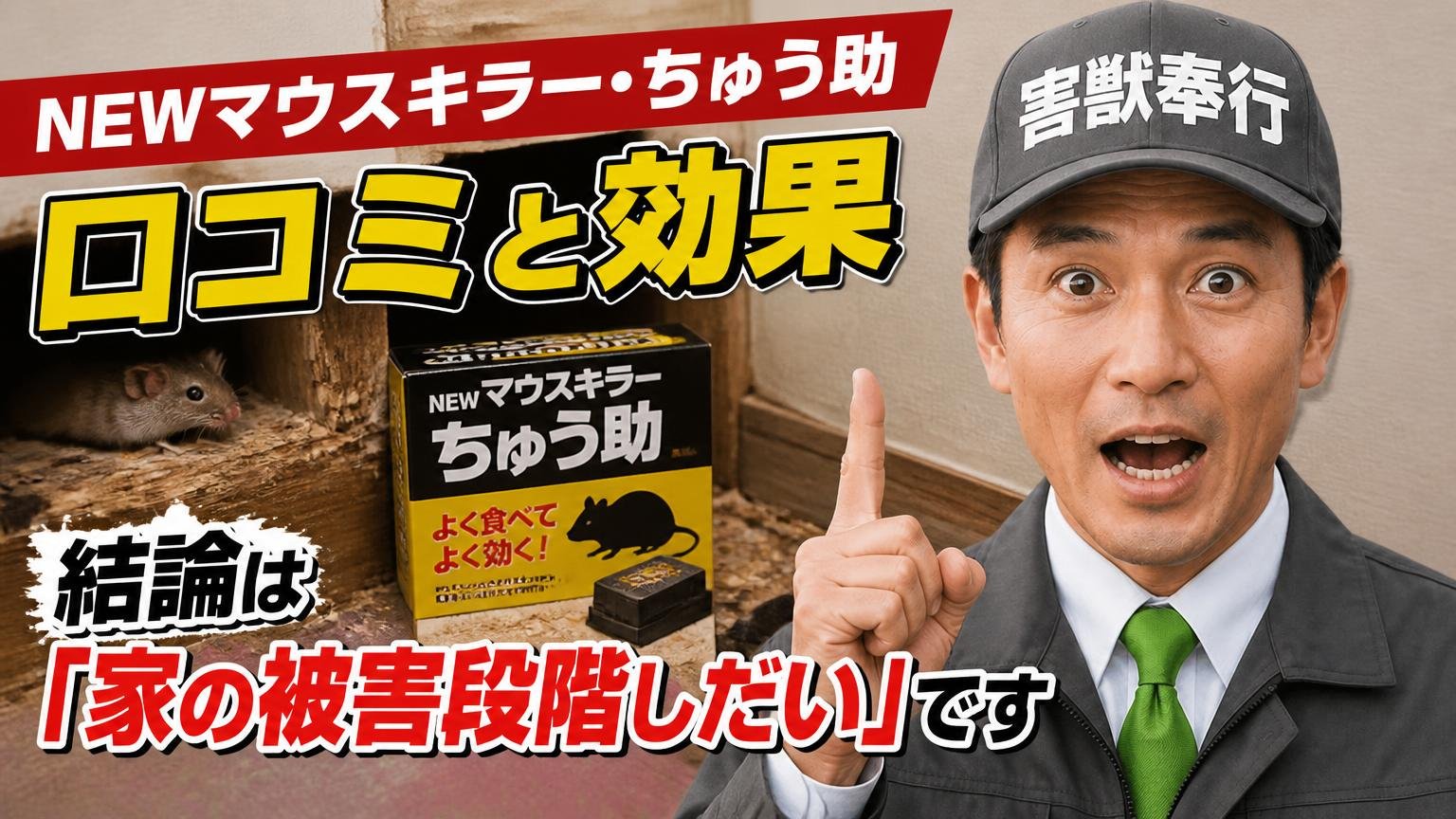 NEWマウスキラー・ちゅう助の口コミと効果｜結論は「家の被害段階しだい」です