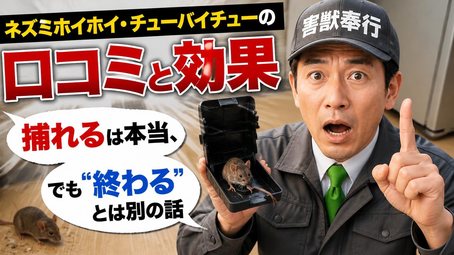 【結論】ネズミホイホイ・チューバイチューの口コミと効果|「捕れる」は本当、でも「終わる」とは別の話