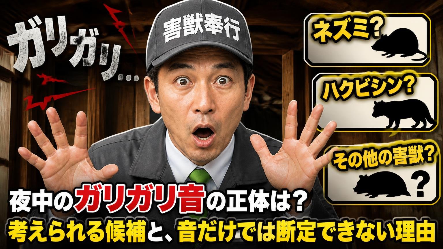 夜中のガリガリ音の正体は?考えられる候補と、音だけでは断定できない理由